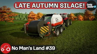 Mowing Grass For silage Bales, Selling Manure & soybean Harvest - No Man's Land #39 FS22 Timelapse