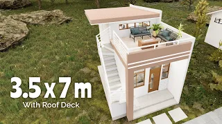 Tiny House Tour: Minimalist and Modern 3 Bedroom, 24.5 sqm with Roof Deck