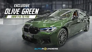 Expertly Modified BMW F10 to F90 | Mercedes Olive Green | Elevated Interiors |📍Autorounders