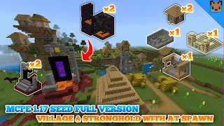 Minecraft PE 1.17 Seed Full Version - Seed village & stronghold with at spawn / portal & bastion !!