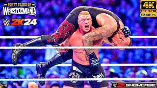 WWE 2K24 - Brock Lesnar VS The Undertaker | 40 Years Of WrestleMania Showcase Gameplay [ 4K 60FPS ]