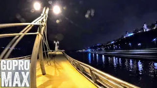 Night longboard cruising - Vistula waterfront / pier - PŁOCK / POLAND || GOPRO MAX