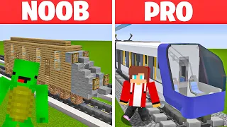 MIKEY vs JJ - NOOB vs PRO: MEGA TRAIN Challenge in Minecraft