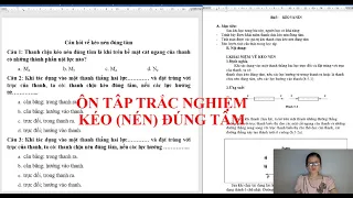 CƠ KỸ THUẬT: ÔN TẬP TRẮC NGHIỆM KÉO - NÉN ĐÚNG TÂM