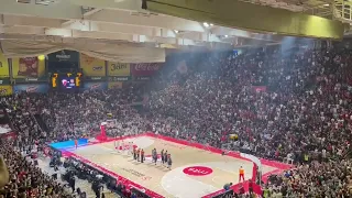 Crvena Zvezda fans amazing atmosphere against Barcelona in Euroleague