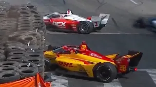 Romain Grosjean And Scott McLaughlin Crash - 2023 Firestone Grand Prix @ St. Petersburg