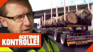 Vollbeladener Holz-LKW auf der Autobahn: Ist er überladen? | Achtung Kontrolle | Kabel Eins