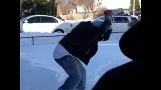 Jamaican badman sees snow for the first time