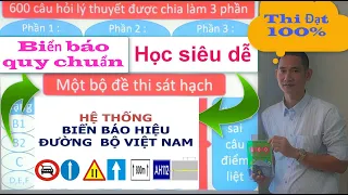 600 câu hỏi lý thuyết lái xe ô tô ( Phần biển báo câu 430 - câu 486 ) - Thầy Tâm