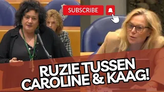 RUzie tussen Caroline & arrogante Kaag! 'Wat doe je nou lacherig?'