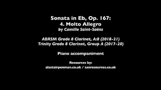 Sonata for Clarinet, Op. 167: 4. Molto Allegro by Camille Saint-Saens. Piano accompaniment