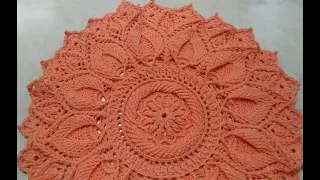 crochet mandala doily# 11/crochet table mat part 1/2/  かぎ針編みのマンダラホームラグ 크로 셰 뜨개질 만다라 홈 러그