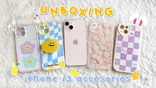 Shopee Haul: unboxing iPhone 13 accesories ~ cute cases🌙💜