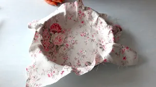 I pulled a piece of curtain over an old frying pan. I'll show you how beautiful it turned out