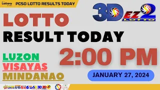 2PM LOTTO RESULT TODAY | JANUARY 27, 2024 | 3D 2D Draw