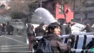 Chile students clash with police in education protest
