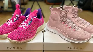 Curry 4 Flotro “Pink” + Curry 9 “Abby “ on feet | Stephen Curry | under Armour curry