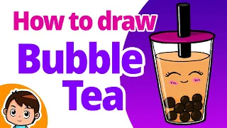 How to draw Bubble Tea (Boba Tea) | Step by step | Cute and Easy