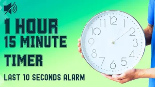 1 Hour 15 Minute Timer - 75 Minute Countdown Timer [Last 10 Second Alarm]