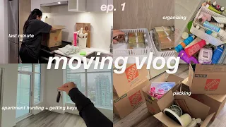 MOVING VLOG: apartment hunting, packing, buying new items, organize & declutter + getting keys  🔑📦