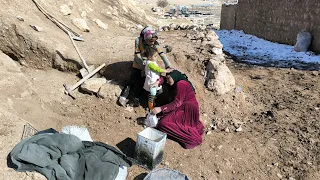 Mother's efforts to earn money and provide money for construction materials