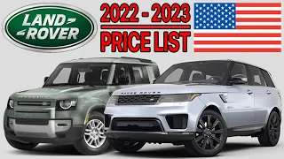LAND ROVER PRICE LIST USA 2022 TO 2023