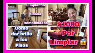 # limpiezadecasasenUSA 💵COBRE $1000 POR LIMPIAR UNA CASA GIGANTE 😱CÓMO DAR BRILLO A LOS PISOS ‼️