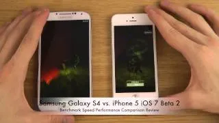 Samsung Galaxy S4 vs. iPhone 5 iOS 7 Beta 2 - Benchmark Speed Performance Comparison Review