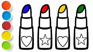 How to draw lipstick for kids | Teaching Lipstick design for kids💄 Easy and guidance step by step .