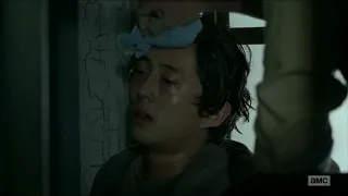 Glenn hold onto dear life to survive the flu (TWD S04E03&E05) Hurt scene/whump/Sick male lead