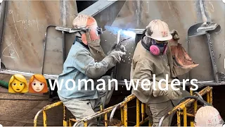 🧑‍🏭 Women welders, this is a man's job, but they can do it. Ship work company in korea