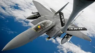 KC-10 Extender Aircrew conducts Aerial refueling F-15