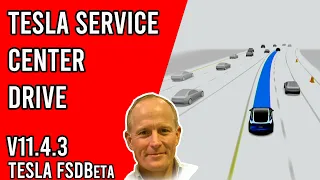 FSDBeta v11.4.3 - Tesla Service Center Full Length Drive