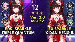 E0S1 Sparkle x E0S1 Seele & E0 Dan Heng IL | Memory of Chaos Floor 12 3 Stars |Honkai: Star Rail 2.0