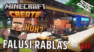 Minecraft Create - 7.Rész (Falusi Rablás Vonattal) - Stark LIVE