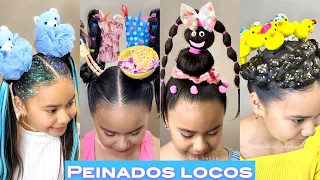 4 IDEAS DE PEINADOS LOCOS Y DIVERTIDOS PARA NIÑAS 🤪CRAZY HAIR DAY