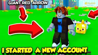 So I Started A NEW ACCOUNT In Pet Simulator X WITH NO ROBUX ALLOWED... (Roblox)