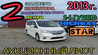 Семейный минивэн Nissan Serena S-Hybrid🔋 (2.0 л) 2013 год, Комплектация: «Highway Star»💎, Б/п по РФ!