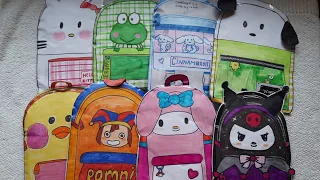 💸Paperdiy💸 Compilation of 8 School bag🎒 Sanrio vs Lalafanfan Duck vs My Melody vs Keroppi vs Kuromi💖