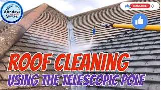 pressure washing a Roof using Telescopic pole Lance by Xpert. Satisfying video