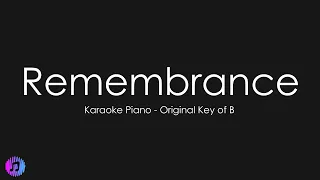 Remembrance - Hillsong Worship | Piano Karaoke [Original Key of B]