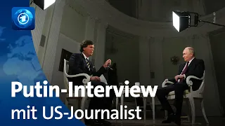 Erstmals seit Beginn des Kriegs gegen die Ukraine: Putin gibt US-Moderator Carlson Interview