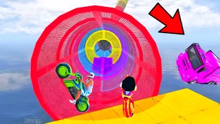 FRANKLIN TRIED IMPOSSIBLE SNAKE TUNNEL ROAD MEGA RAMP PARKOUR CHALLENGE GTA 5 | SHINCHAN and CHOP