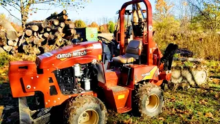 Installing a Sewer Line: Ditch Witch RT45 Ride On Trencher