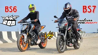 2024 Bajaj Pulsar NS 200 Vs Bs6 KTM Duke 200 Drag Race 🔥