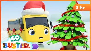 Wheels on the Jingle Bell Bus - Christmas Songs for Kids | Go Buster - Bus Cartoons & Kids Stories