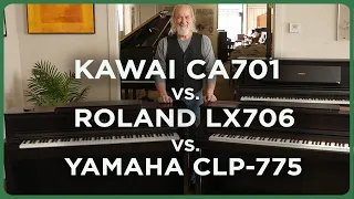 Kawai CA701 vs. Roland LX706 vs. Yamaha CLP-775: Digital Piano Showdown
