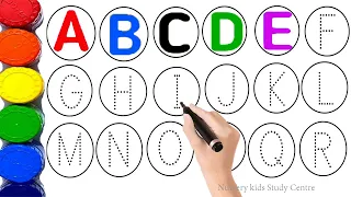 A to Z alphabet, collection for writing along dotted line for toddlers, ABC song, activity for kids