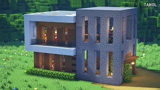 ⚒️ 마인크래프트 건축 : 돌 블록과 모던하우스 만들기