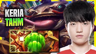 KERIA TRIES TAHM KENCH WITH NEW CHANGES! - T1 Keria Plays Tahm Kench SUPPORT vs Karma! | Season 2022